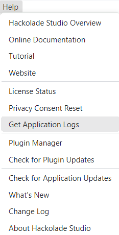 Access application log files
