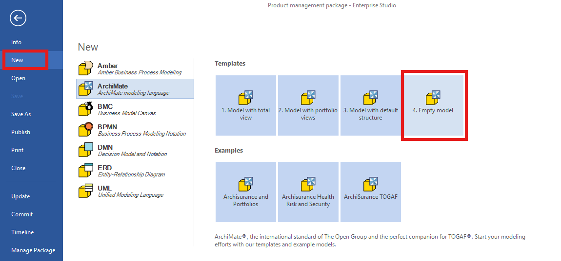 Bizzdesign create ArchiMate model