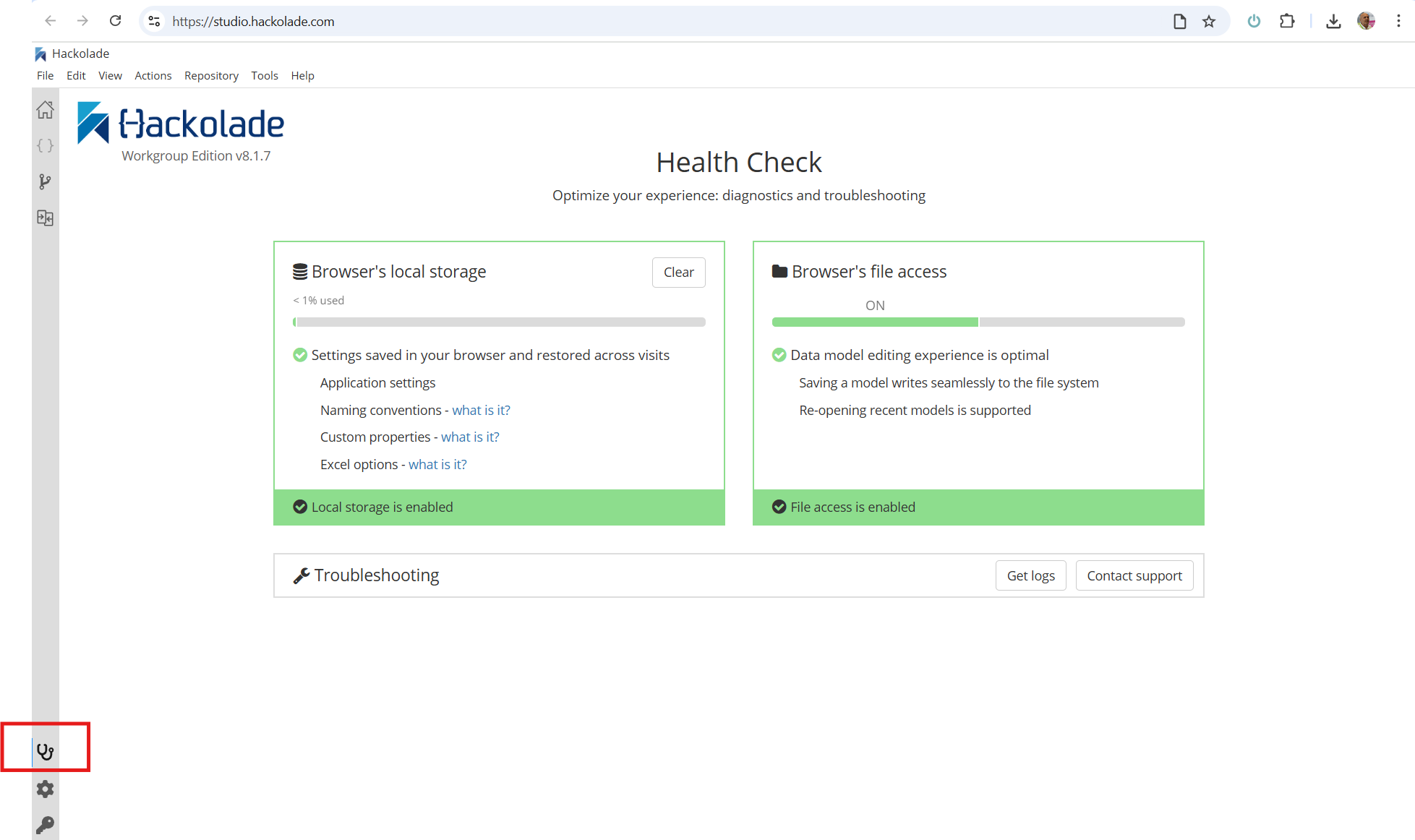 Browser health check OK