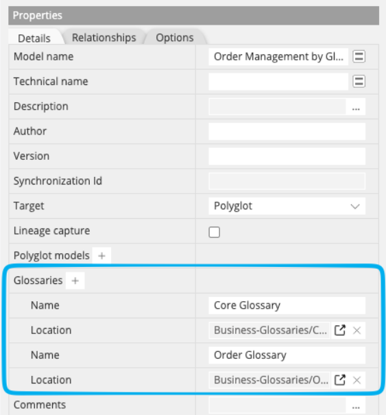 Business terms glossaries - assignment list
