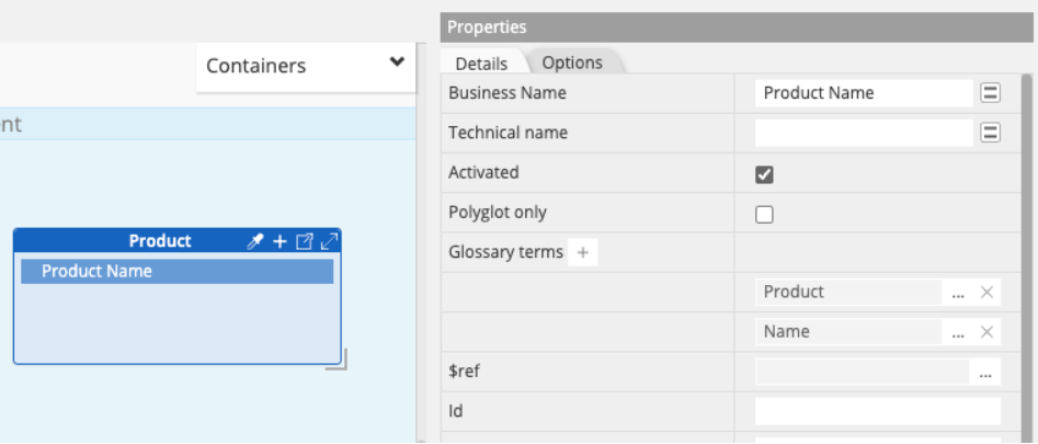 Business terms glossaries - multi-term list