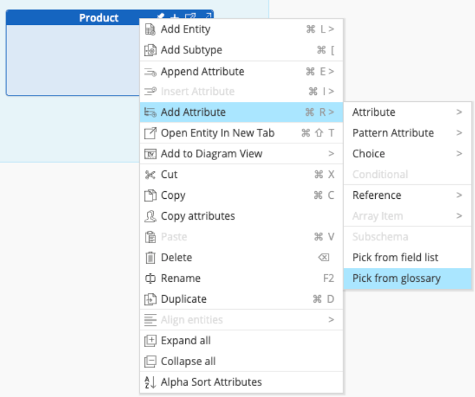 Business terms glossaries - pick term