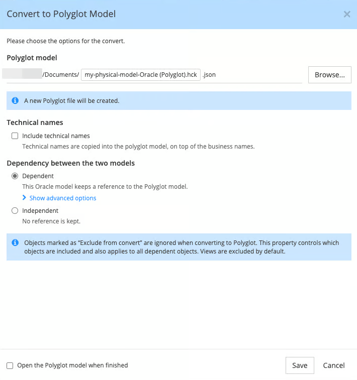 Convert to Polyglot dialog