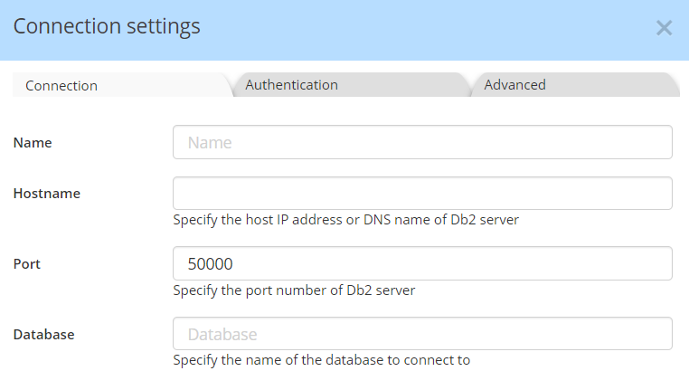 Db2 connection settings