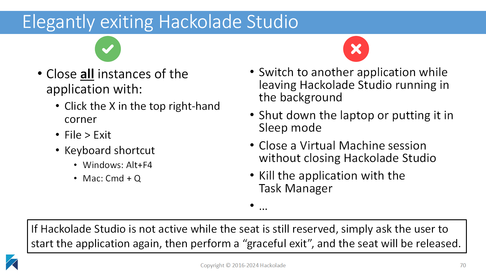 Elegantly exiting Hackolade Studio