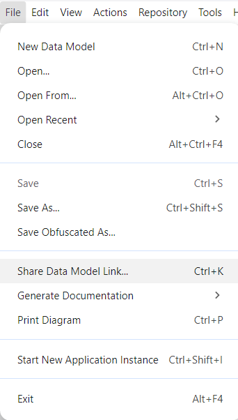 File Share Data Model Link URL