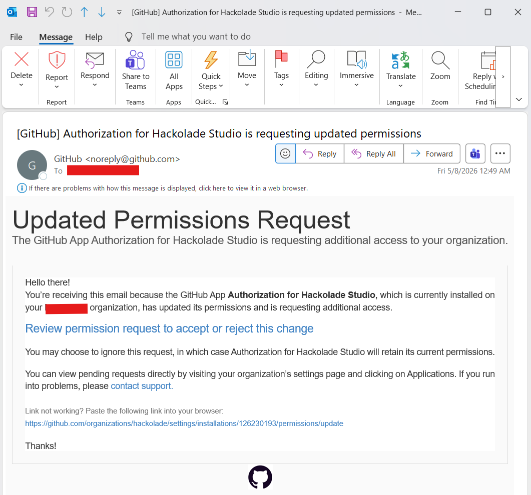 GitHub OAuth PKCE Hackolade Auth app email