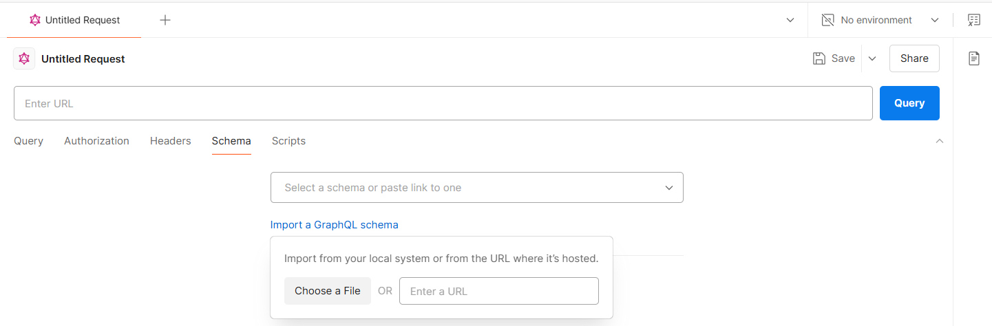 GraphQL Postman import schema