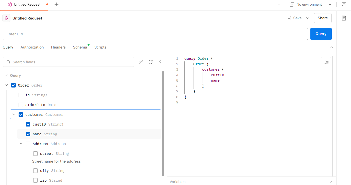 GraphQL Postman query creation