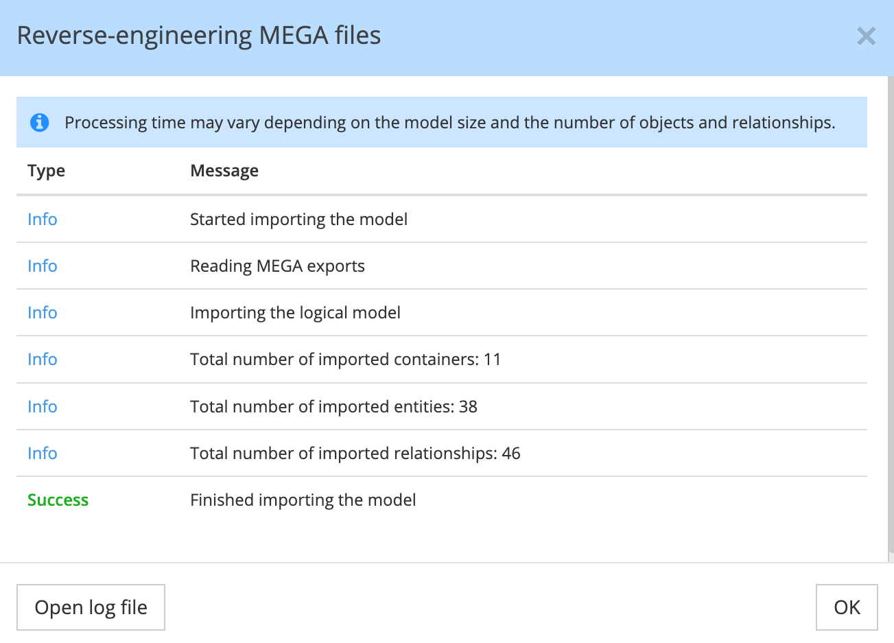 Mega Hopex reverse-engineering progress dialog