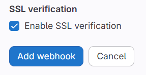 Model Hub GitLab create webhook SSL verif