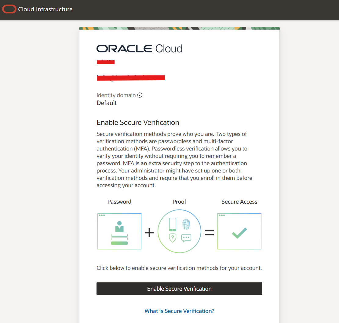 OCI 2 factor authentication