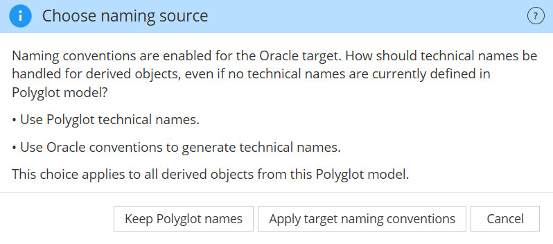 Polyglot naming conventions choice dialog
