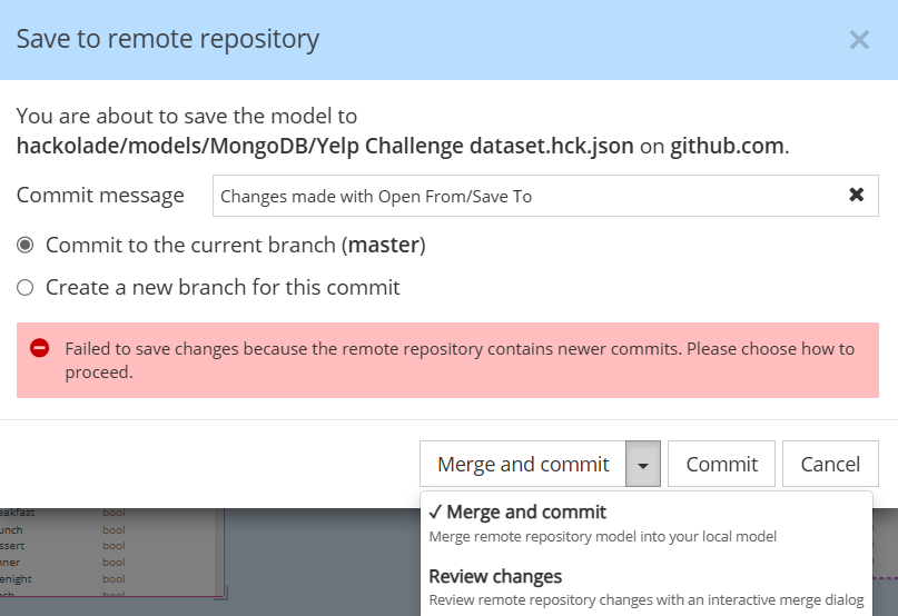 Save To remote repo change detected