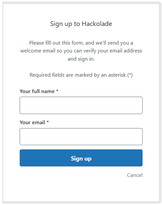 Zendesk signup form